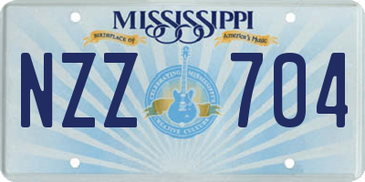 MS license plate NZZ704