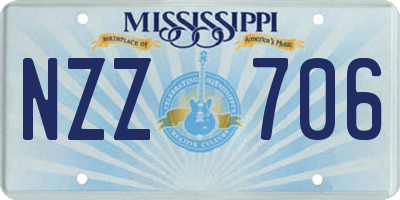 MS license plate NZZ706