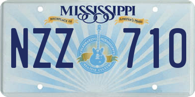 MS license plate NZZ710