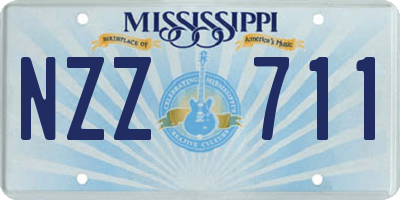 MS license plate NZZ711