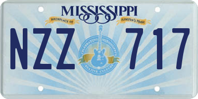 MS license plate NZZ717