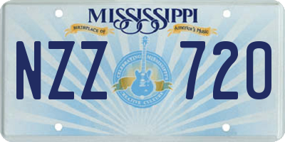 MS license plate NZZ720