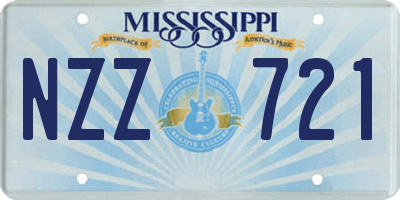MS license plate NZZ721