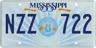 MS license plate NZZ722