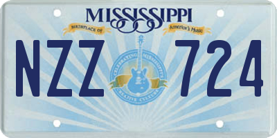 MS license plate NZZ724