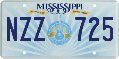 MS license plate NZZ725