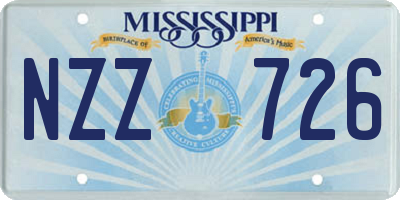 MS license plate NZZ726