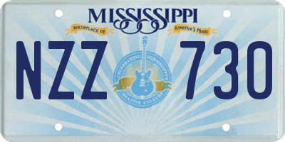 MS license plate NZZ730