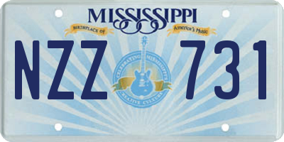 MS license plate NZZ731