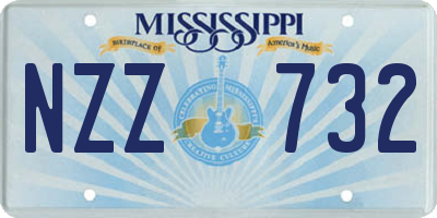 MS license plate NZZ732