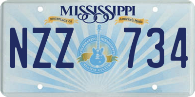 MS license plate NZZ734