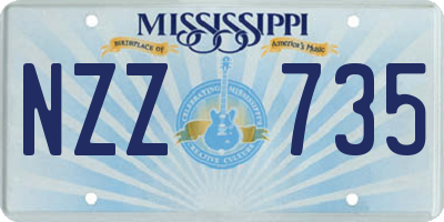 MS license plate NZZ735