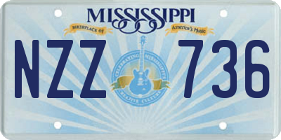 MS license plate NZZ736