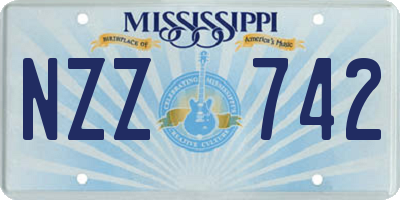 MS license plate NZZ742
