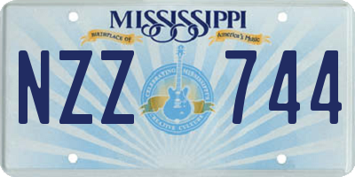 MS license plate NZZ744