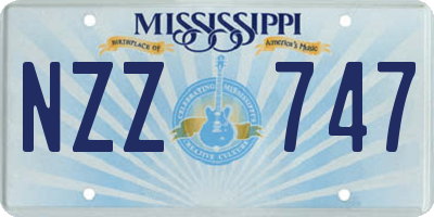 MS license plate NZZ747