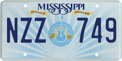 MS license plate NZZ749