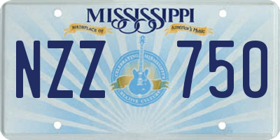 MS license plate NZZ750