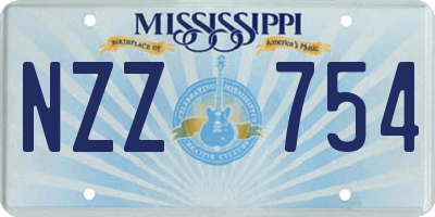 MS license plate NZZ754