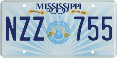 MS license plate NZZ755