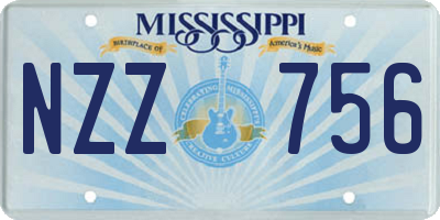 MS license plate NZZ756
