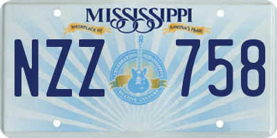 MS license plate NZZ758