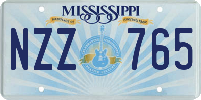 MS license plate NZZ765