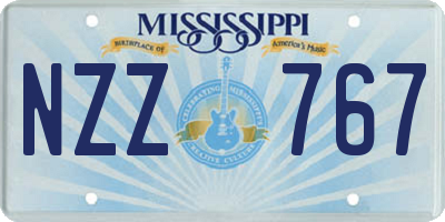 MS license plate NZZ767