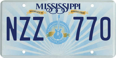 MS license plate NZZ770