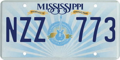 MS license plate NZZ773