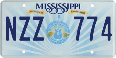 MS license plate NZZ774