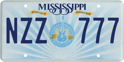 MS license plate NZZ777
