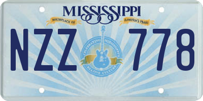 MS license plate NZZ778