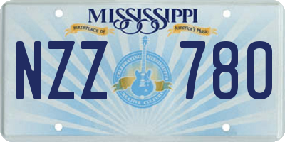 MS license plate NZZ780