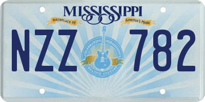 MS license plate NZZ782