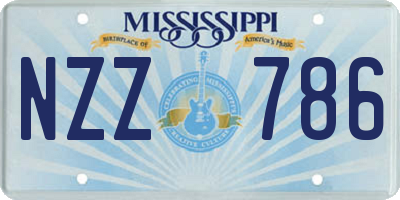MS license plate NZZ786