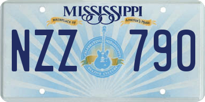 MS license plate NZZ790