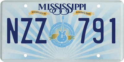 MS license plate NZZ791