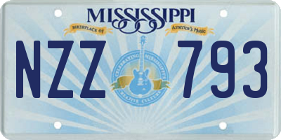 MS license plate NZZ793