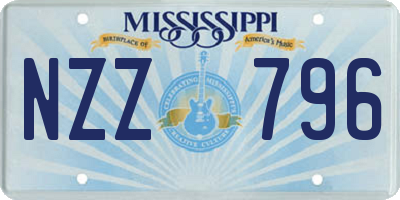 MS license plate NZZ796