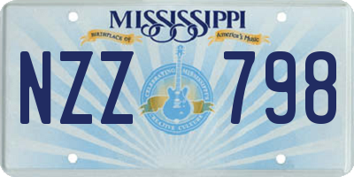 MS license plate NZZ798