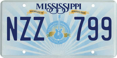 MS license plate NZZ799