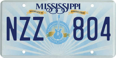 MS license plate NZZ804
