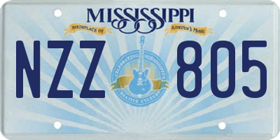MS license plate NZZ805