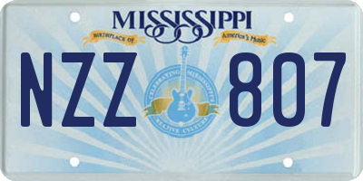 MS license plate NZZ807