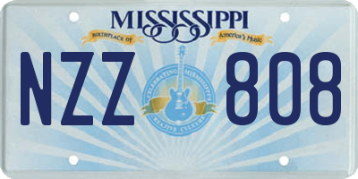 MS license plate NZZ808