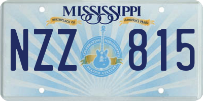 MS license plate NZZ815
