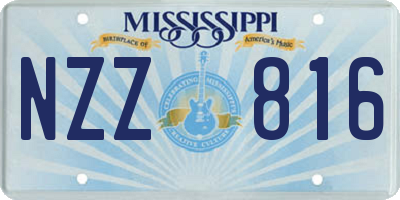 MS license plate NZZ816