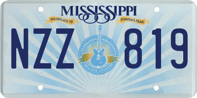 MS license plate NZZ819