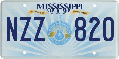 MS license plate NZZ820